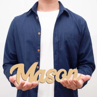 Ejemplo de Mason divertido, texto personalizado, letrero cortado con láser, decoración de madera, placa de madera sin terminar para pintar o brillantes, 1 ud.