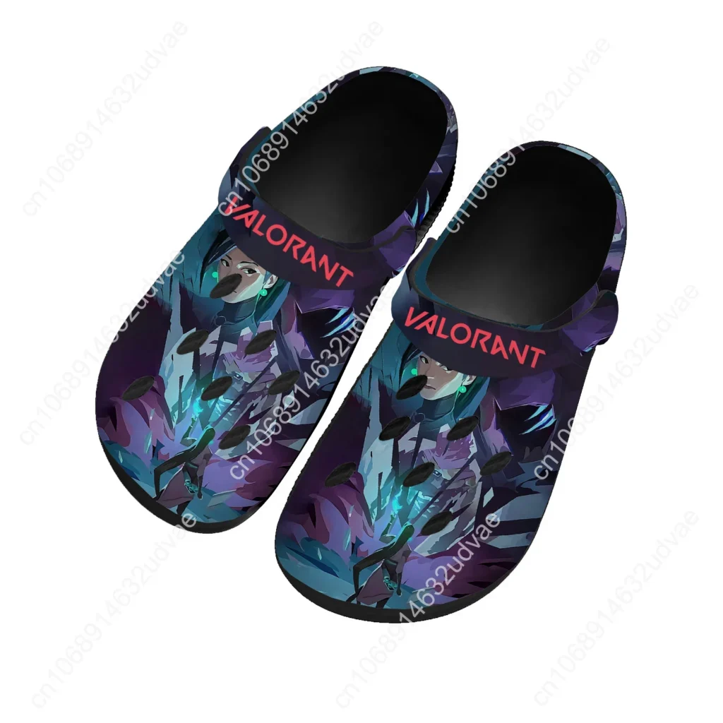 Sandalias Valorant para mujer y adolescente, calzado de agua a la moda para el hogar, juegos populares, zapatillas cómodas y transpirables con agujeros para la playa