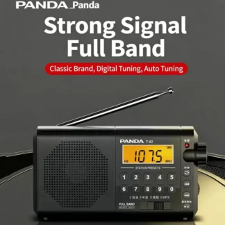 Panda T-02 FM MW SW Radio DSP portátil de banda completa altavoz estéreo recargable Radio Semiconductor búsqueda automática de canales tarjeta TF