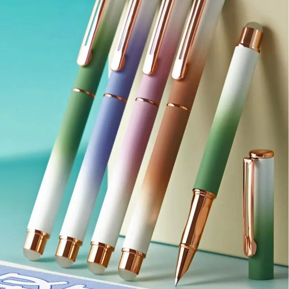 Pluma estilográfica creativa con punta de 0,38mm, bolsa de tinta reemplazable, bolígrafo de Gel borrable, bolígrafo neutro colorido, herramienta de dibujo y escritura