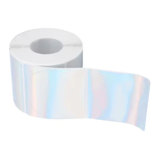 1 Rollo de 400 Etiquetas Holográficas Redondas de 2 Pulgadas, Pegatinas Autoadhesivas para Impresora, Papel Térmico Directo para Manualidades y Decoraciones