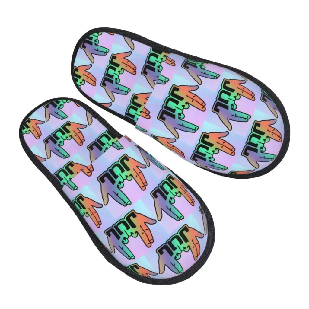 Pantuflas Personalizadas JUL para Mujer, Pantuflas de Espuma Viscoelástica Suave, Estilo Rapero Francés, Pantuflas de Spa