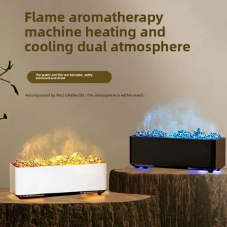 Máquina de aromaterapia con humidificación de llama de enfriamiento y calefacción volcánica simulada, máquina de aromaterapia con atomización ultrasónica