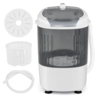 Combo compacto de mini lavadora y secadora semiautomática de 5,5 libras con manguera de drenaje y bañera giratoria para espacios pequeños, ideal para vehículos recreativos y apartamentos