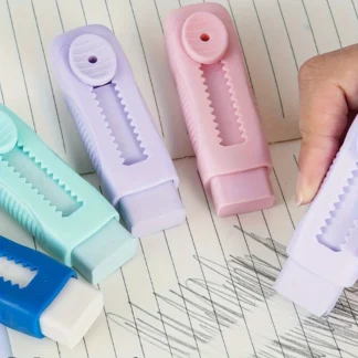 Borrador deslizante de color, mango ergonómico - Macaron Art Design, adecuado para exámenes, escritura y dibujo, suave de usar