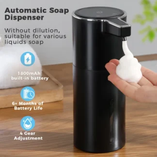 Nuevo Dispensador automático de jabón montado en la pared, lavadora de manos inteligente de espuma, Sensor de Inducción de baño recargable líquido de 400ml