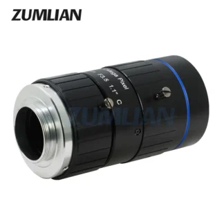 Cámaras industriales de 120mm, lente de 12MP, visión artificial con montura C de 1,1 pulgadas, F3.5, iris manual, cámaras de vigilancia CCTV de baja distorsión