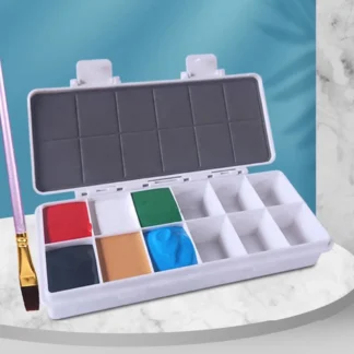 Caja de pintura hidratante sellada, organizador de pigmento de aceite de rejilla 12/24/18/36, paleta de acuarela, almacenamiento de pinturas acrílicas, suministros de arte