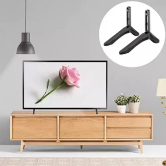 Base de TV de acero negro para soporte de pantalla LCD, patas de soporte, Pedestal con altura de ajuste, Base extendida