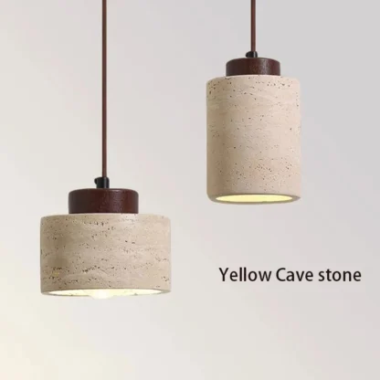 Lámpara Retro original y natural de piedra de cueva amarilla, candelabro de noche para comedor, dormitorio, bar, cafetería, iluminación ambiental LEDE27