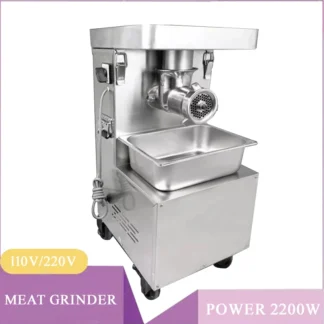 Picadora de carne eléctrica comercial de acero inoxidable, picadora de carne automática multifunción para el hogar, máquina de llenado de salchichas y carne