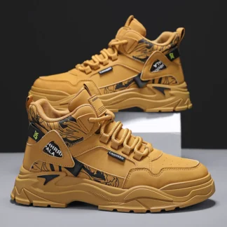 Nuevas botas al aire libre para hombre, botas cortas tipo Cargo de estilo británico, botas de Montañismo para ocio al aire libre para hombre