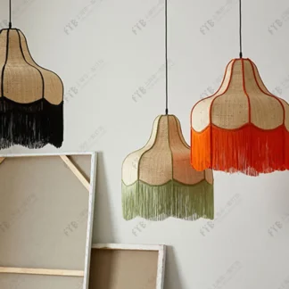 Candelabro con flecos de vid de yurta, lámparas para sala de estar, restaurante, hotel, villa, sala de exposiciones