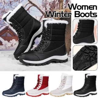 Botas de tacón impermeables para hombre, botines de plataforma para invierno 2025, zapatos de nieve para mantener el calor, botas cortas de felpa para exteriores