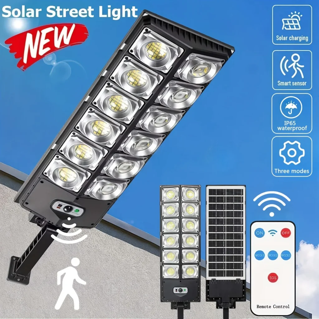 Luces LED solares para exteriores, lámpara de pared superbrillante resistente al agua con Sensor de movimiento, farola de jardín con Control remoto, novedad de 2025