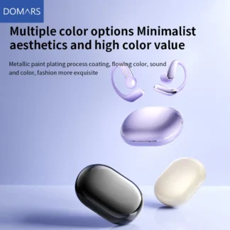 Audífonos Inalámbricos Domars con Traducción IA, Bluetooth 5.4, Gancho para la Oreja, Estéreo, Resistentes al Agua IPX5, Pantalla, Larga Duración en Espera