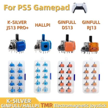 10 Uds K-SILVER JS13 pro + Joystick electromagnético TMR para piezas de repuesto PS5 Joystick TMR basculante de pulgar analógico 3D