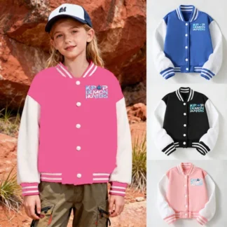 Kpop Demon Hunter uniforme de béisbol niños lindo Rumi Mira Zoey chaqueta niños primavera otoño abrigo de manga larga ropa para niñas regalos