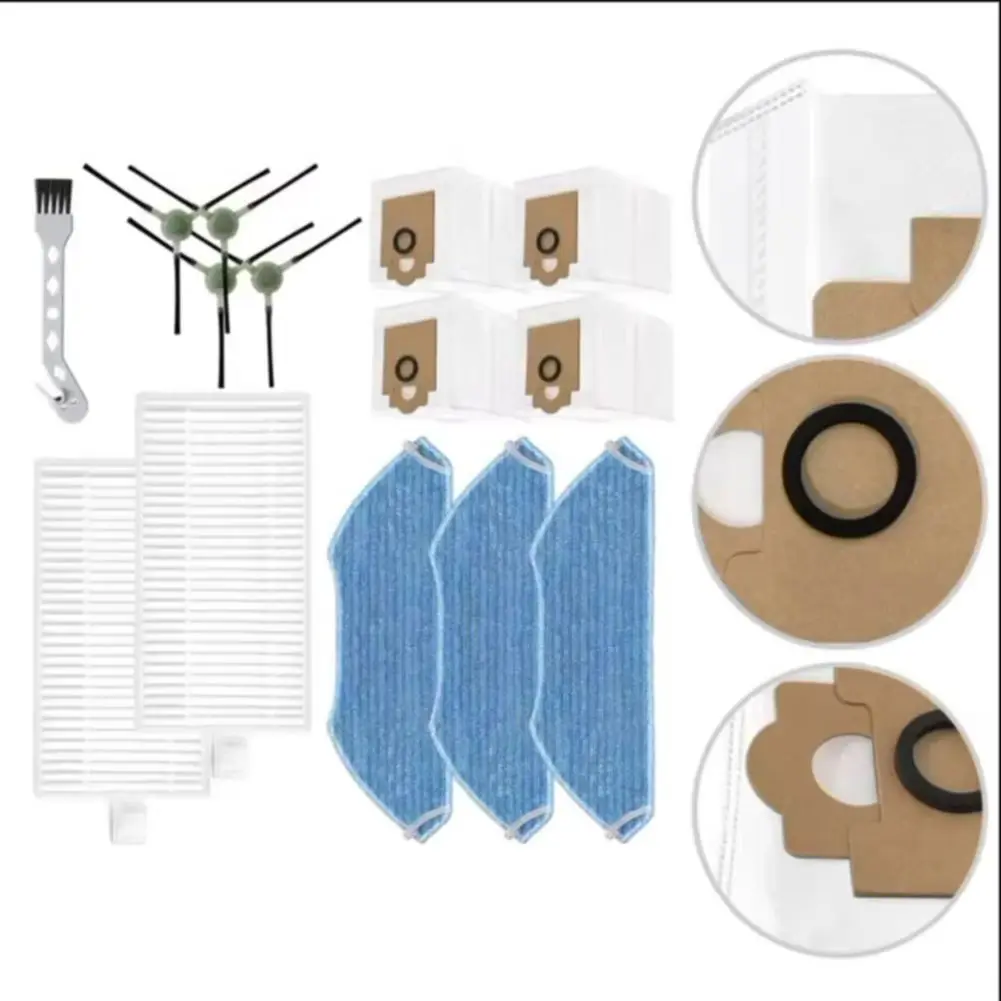 Kit de cepillo lateral para Robot aspirador Lefant M2 Pro / M2S Pro, filtro de cepillo, paño de mopa, bolsa de polvo