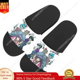 Gorillaz Rock Band ChakaKhan zapatillas zapatos de agua para el hogar hombres mujeres adolescentes sandalias de piscina de playa zapatilla de verano personalizada de alta calidad