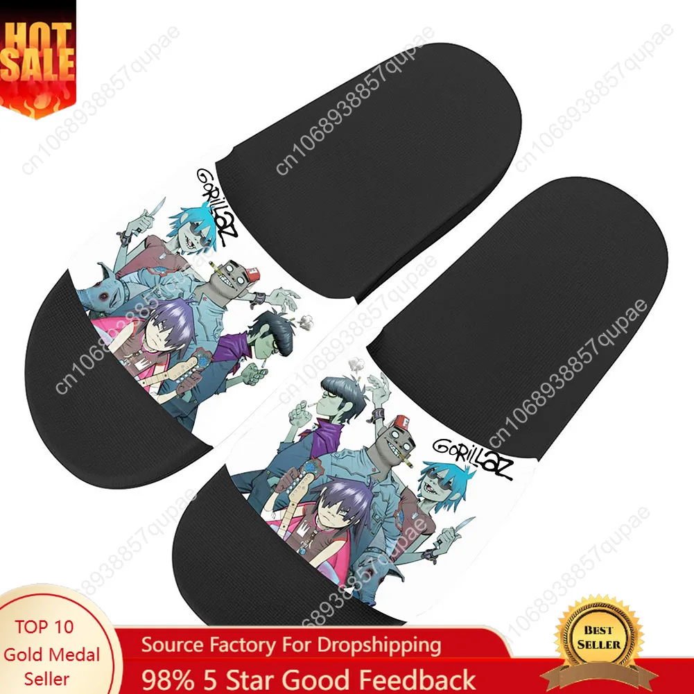 Gorillaz Rock Band ChakaKhan zapatillas zapatos de agua para el hogar hombres mujeres adolescentes sandalias de piscina de playa zapatilla de verano personalizada de alta calidad