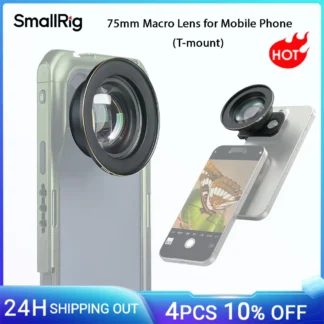SmallRig-lente Macro maestro HD de 75mm, lente con montura en T para iPhone, Samsung, Xiaomi, fotografía Macro, accesorio para lente de cámara de teléfono