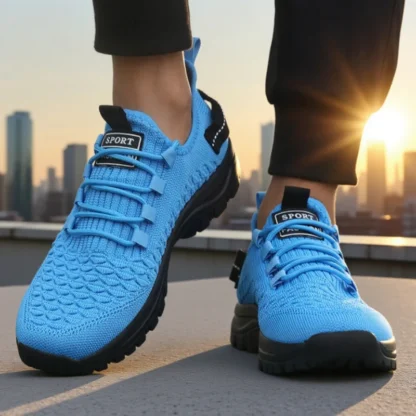 Tendencia 2025, zapatillas deportivas de malla para correr para hombre, zapatillas deportivas ligeras y transpirables, zapatos casuales de moda para caminar, zapatillas de deporte para hombre