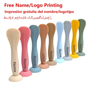 Regalo personalizado del aplicador del electrodoméstico del cepillo de la mascarilla del silicón de la impresión libre del nombre