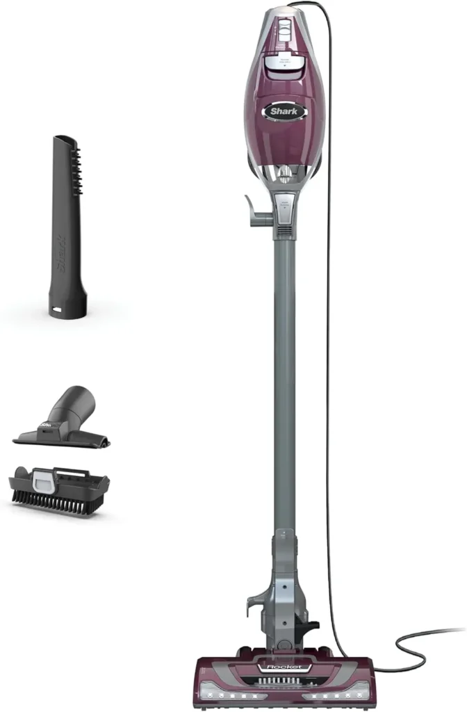 Aspiradora de varilla con cable con luces LED, vaso para polvo XL, liviana para pelo de mascotas, se convierte en mano