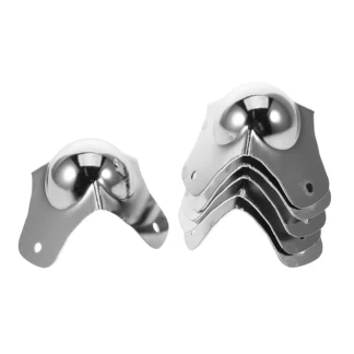 Protectores de esquina de Metal, protectores de borde de bola plateada, resistencia a impactos de alta eficiencia para caja de armario de mesa Universal, 6 uds.