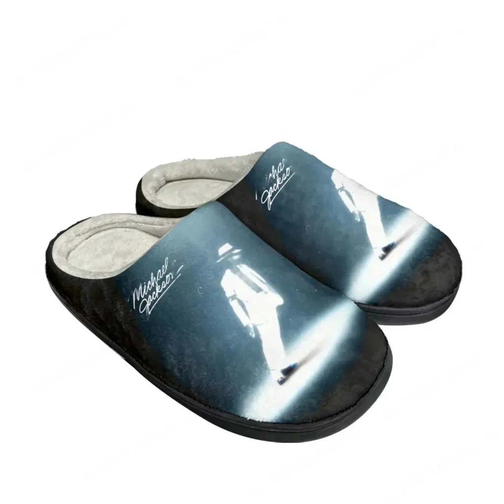 Pantuflas de Algodón Personalizadas Inspiradas en Michael Jackson para Hombre y Mujer, Estilo Sandalias de Felpa, Térmicas para Dormitorio, Calzado Abrigado