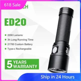 NEXTOOL-linterna Led recargable superbrillante, 2200 lúmenes, batería 18650, USB, para caza, pesca al aire libre