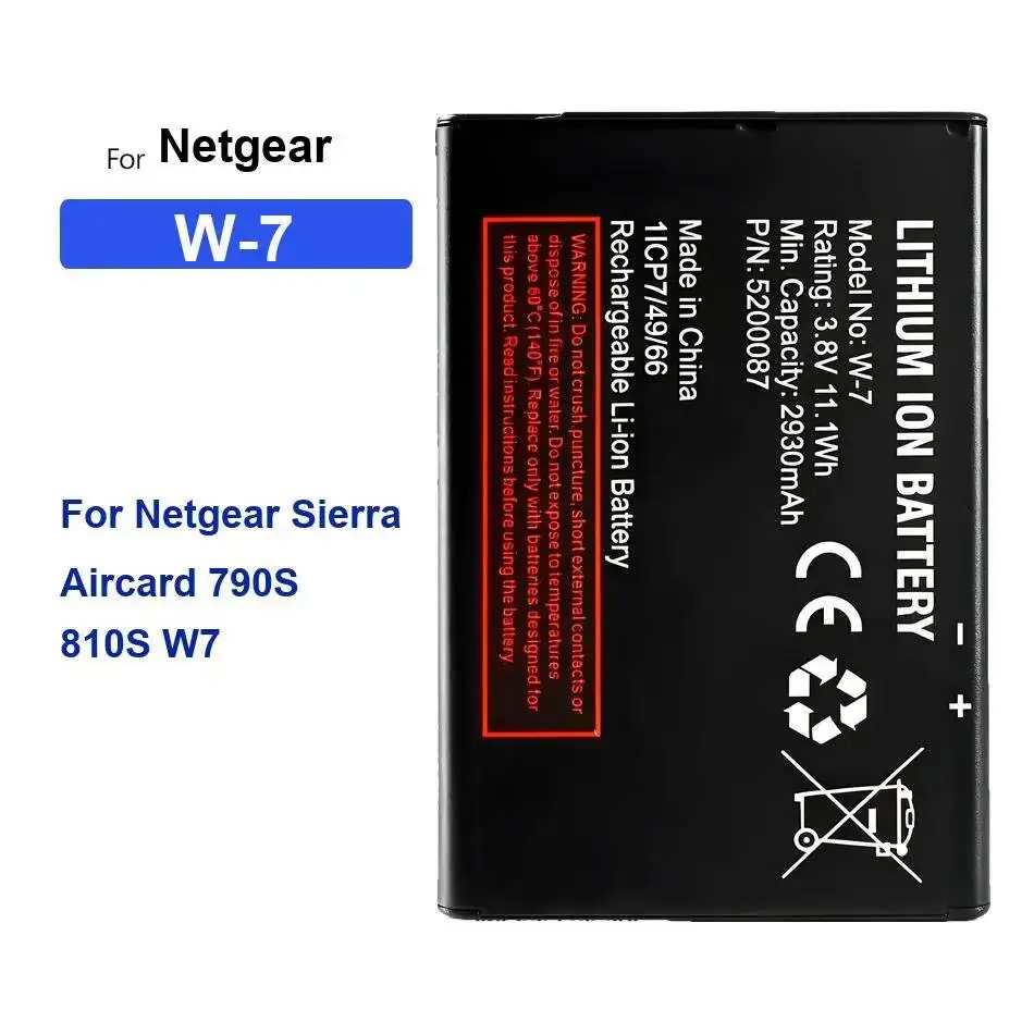 W-7 2900Mah para la capacidad alta de la batería del enrutador Netgear Sierra Aircard 790S 810S W7