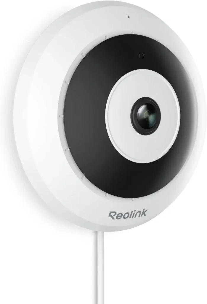 Cámara de Seguridad PoE de 6MP con Ojo de Pez y 360° ° Cámara con Detección Humana, Audio Bidireccional, Montaje en Techo/Pared