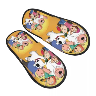 Zapatillas de casa de espuma viscoelástica suave personalizadas para familias, zapatillas de suela antideslizante cálidas y acogedoras con dibujos divertidos para mujer