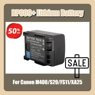 Batería de litio BP809+ de 7,4 V y 890 mAh, para Canon M400/S20/FS11/XA25
