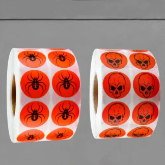 1000 Uds. Parches adhesivos de papel de destino de calavera de araña de 1 pulgada, etiquetas adhesivas, pegatinas de suministros de entrenamiento de objetivo, etiquetas de colores fluorescentes, papel de destino de práctica de precisión, parches de papel de objetivo de puntería universales para interiores y exteriores