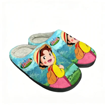 Zapatillas de algodón para el hogar de una chica de los Alpes para hombre y mujer, zapatos informales de felpa Heidi para dormitorio, zapatillas térmicas personalizadas de Anime para mantener el calor
