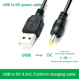 Cable de carga USB de 100 cm, enchufe CC de 4,0 mm, DC4017, 5V2A