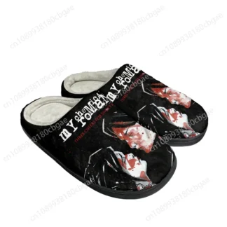 My Chemical Romance Rock Band, zapatillas personalizadas de algodón para el hogar, sandalias para hombre y mujer, zapatos informales de felpa para mantener el calor, zapatilla térmica para parejas
