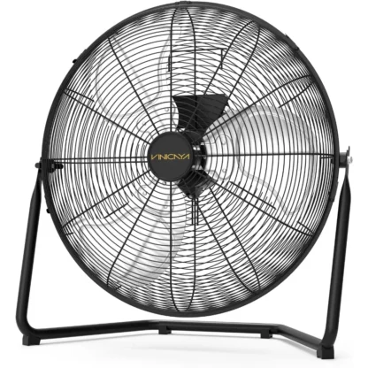 Ventilador de piso de alta velocidad de 12 pulgadas, 1800 CFM, con 3 velocidades potentes, ventilador portátil de metal resistente para uso comercial y residencial