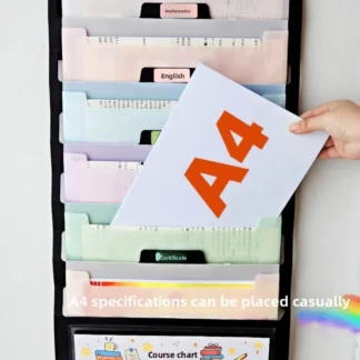 Carpetas de archivos colgantes con 6 bolsillos, organizador de archivos multicolor montado en la pared, bolsillos acordeón expandibles de gran capacidad para oficina