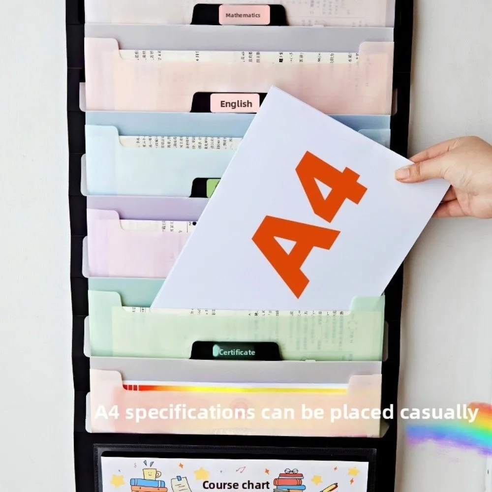 Carpetas de archivos colgantes con 6 bolsillos, organizador de archivos multicolor montado en la pared, bolsillos acordeón expandibles de gran capacidad para oficina