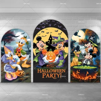 Pesadilla Mickey fiesta de Halloween arco telón de fondo cubierta Minnie Mouse Margarita Pato Donald perro Plutón fondos Kits de estudio fotográfico