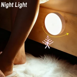 Luz de paso con sensor de movimiento, lámpara de pie LED inalámbrica alimentada por USB y batería, iluminación nocturna de encendido/apagado automático para escaleras interiores, pasillo y armario