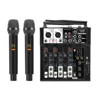 Kit de micrófono y mezclador FULUODE AX-40 con ajuste de efectos de sonido profesionales y optimización de la calidad del sonido en tiempo real