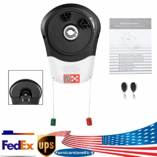Motor de imán permanente de 24V CC + 2 mandos a distancia, abridor automático de puerta con rodillo de garaje, Kit de abridor de puerta enrollable para puerta de garaje