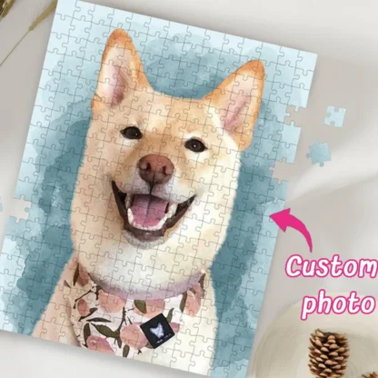 35/150/300/500/1000 Uds foto personalizada bonito perro rompecabezas de descompresión personalizado rompecabezas mosaico regalo para Amiga