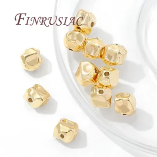 Separador chapado en oro de 18K con cuentas espaciadoras irregulares de 7mm x 6mm para cuentas, pulseras y collares, accesorios, separadores de cuentas