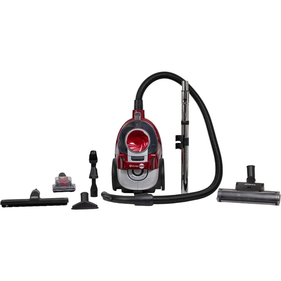 Aspiradora con recipiente HEPA sin bolsa Vortex Red para uso doméstico con color rojo y sistema de filtración avanzado